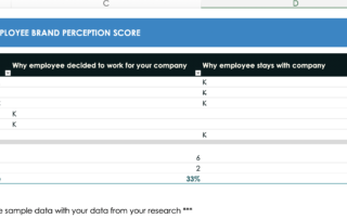 brand perception - employee survey questions-score